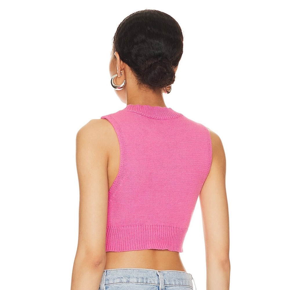 Super down // Pink Valeria Knit Crop Sweater - Picture 2 of 6